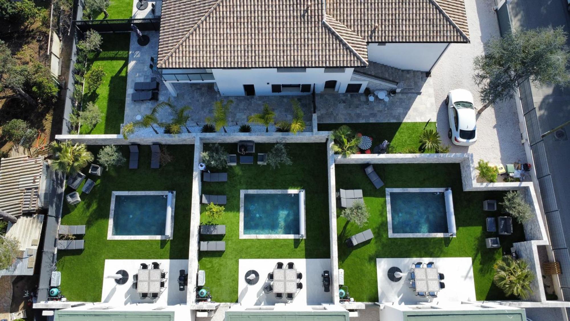 Etoile Du Berger Saint Aygulf 3 Villas Et 4 Appartements Jardin Individuel Et Piscine Chauffee En Saison - La Mer Et Les Plages 450 M Dış mekan fotoğraf